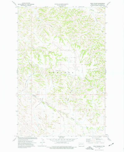 United States Geological Survey Wolf Coulee, ND (1974, 24000-Scale) digital map