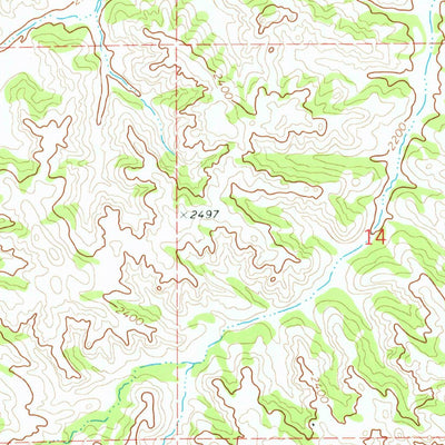 United States Geological Survey Wolf Coulee, ND (1974, 24000-Scale) digital map