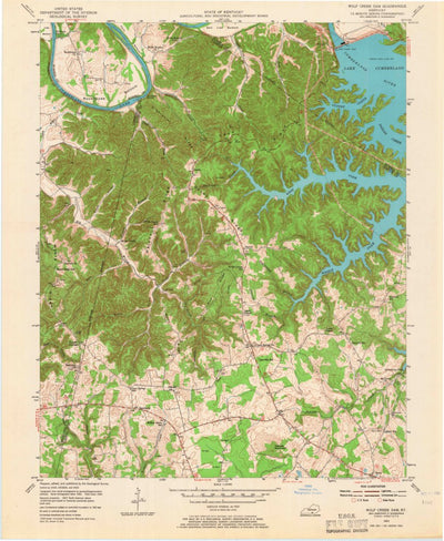 United States Geological Survey Wolf Creek Dam, KY (1953, 24000-Scale) digital map