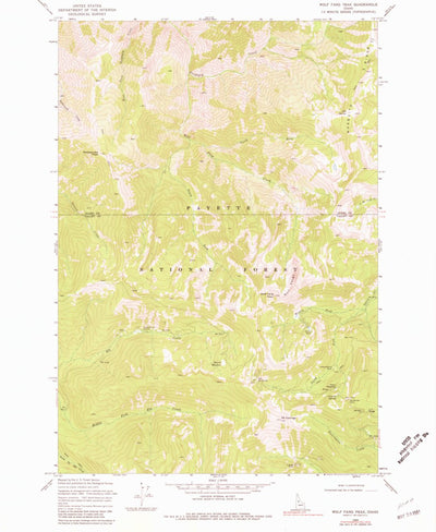 United States Geological Survey Wolf Fang Peak, ID (1969, 24000-Scale) digital map