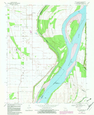 United States Geological Survey Wolf Island, MO-KY (1969, 24000-Scale) digital map