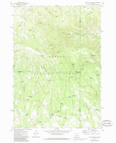 United States Geological Survey Wolf Mountain, OR (1972, 24000-Scale) digital map