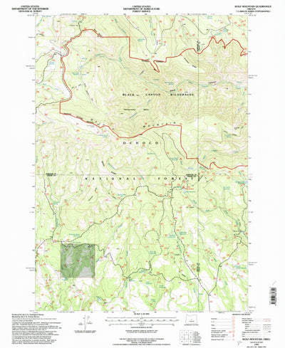 United States Geological Survey Wolf Mountain, OR (1992, 24000-Scale) digital map