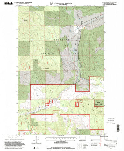 United States Geological Survey Wolf Prairie, MT (1997, 24000-Scale) digital map