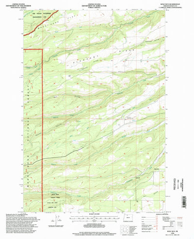 United States Geological Survey Wolf Run, OR (1996, 24000-Scale) digital map