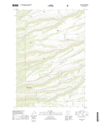 United States Geological Survey Wolf Run, OR (2020, 24000-Scale) digital map