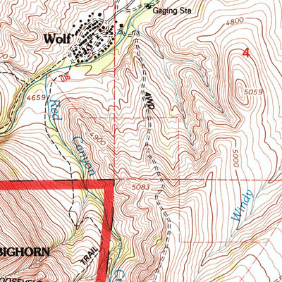 United States Geological Survey Wolf, WY (1993, 24000-Scale) digital map