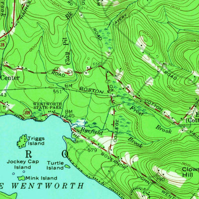 United States Geological Survey Wolfeboro, NH (1958, 62500-Scale) digital map