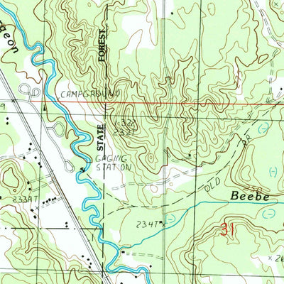 United States Geological Survey Wolverine, MI (1986, 24000-Scale) digital map