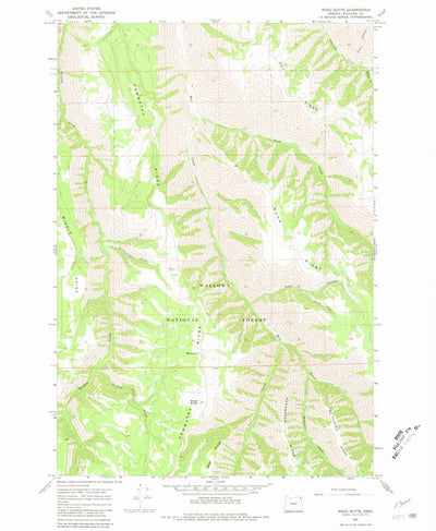 United States Geological Survey Wood Butte, OR (1967, 24000-Scale) digital map