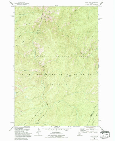 United States Geological Survey Wood Hump, ID (1991, 24000-Scale) digital map