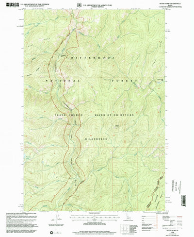 United States Geological Survey Wood Hump, ID (1998, 24000-Scale) digital map