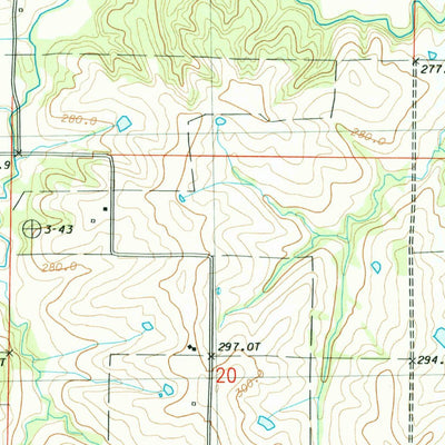 United States Geological Survey Wood, MO (1983, 24000-Scale) digital map
