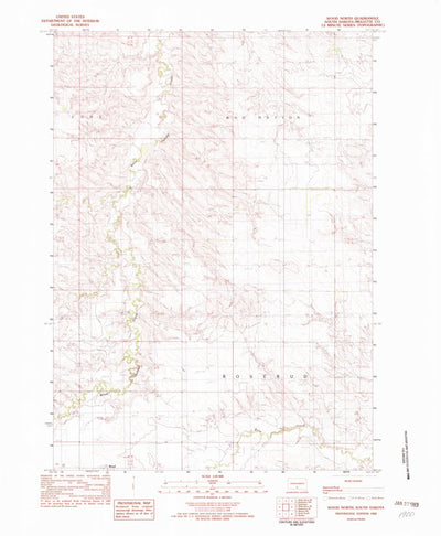 United States Geological Survey Wood North, SD (1982, 24000-Scale) digital map