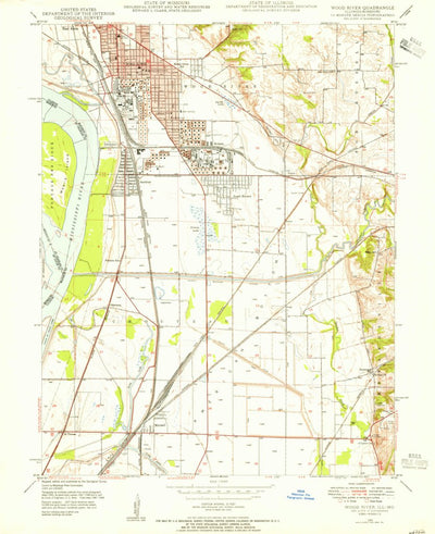 United States Geological Survey Wood River, IL-MO (1948, 24000-Scale) digital map