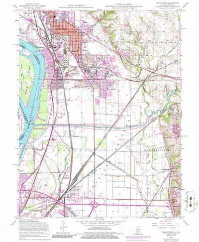 United States Geological Survey Wood River, IL-MO (1955, 24000-Scale) digital map