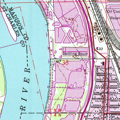 United States Geological Survey Wood River, IL-MO (1955, 24000-Scale) digital map