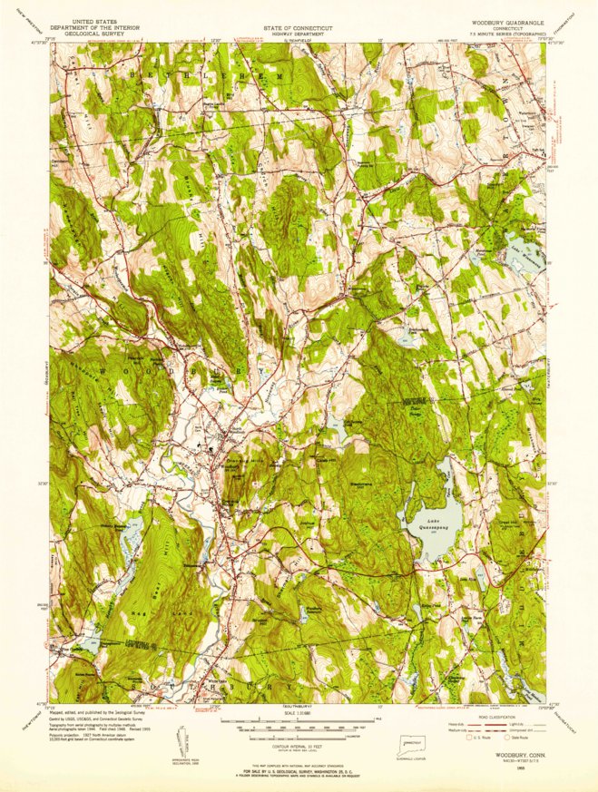 Woodbury, CT (1955, 31680-Scale) Map by United States Geological Survey ...