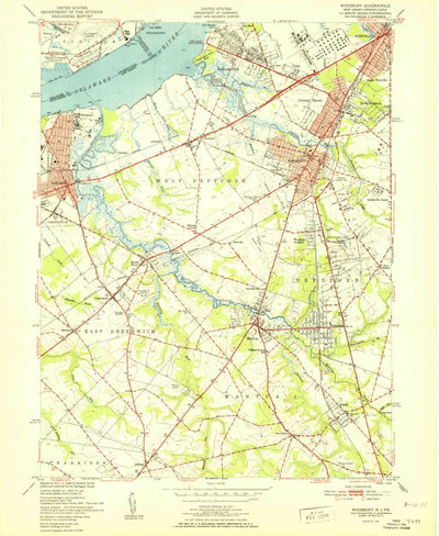 United States Geological Survey Woodbury, NJ-PA (1951, 24000-Scale) digital map