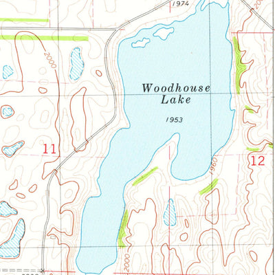 United States Geological Survey Woodhouse Lake, ND (1978, 24000-Scale) digital map