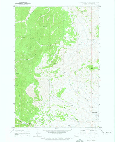 United States Geological Survey Woodhurst Mountain, MT (1970, 24000-Scale) digital map