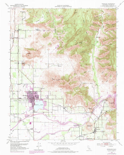 United States Geological Survey Woodlake, CA (1952, 24000-Scale) digital map