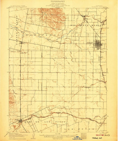 United States Geological Survey Woodland, CA (1907, 62500-Scale) digital map