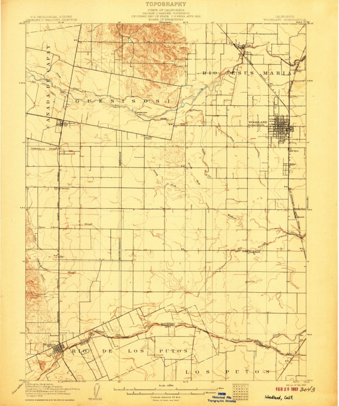 Woodland, CA (1907, 62500-Scale) Map by United States Geological Survey ...