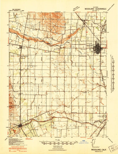 United States Geological Survey Woodland, CA (1941, 62500-Scale) digital map