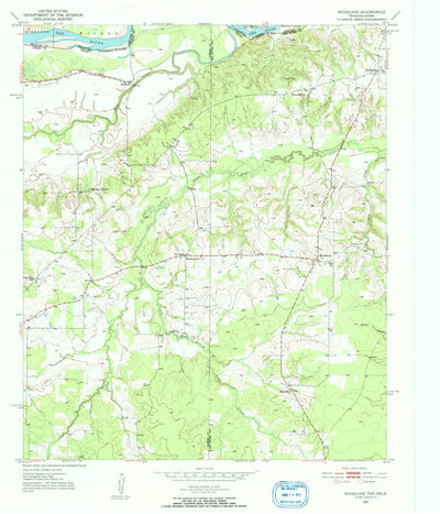 United States Geological Survey Woodland, TX-OK (1951, 24000-Scale) digital map