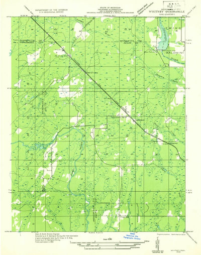 United States Geological Survey Woodlawn, MI (1932, 31680-Scale) digital map