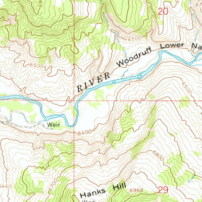 United States Geological Survey Woodruff Narrows, WY-UT (1968, 24000-Scale) digital map