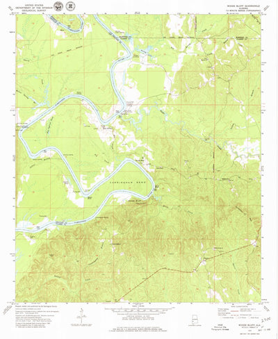 United States Geological Survey Woods Bluff, AL (1972, 24000-Scale) digital map