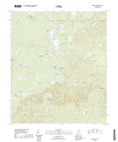 United States Geological Survey Woods Bluff, AL (2020, 24000-Scale) digital map