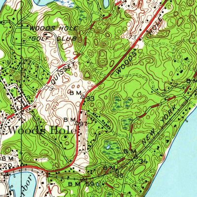 United States Geological Survey Woods Hole, MA (1953, 24000-Scale) digital map