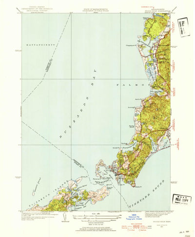 United States Geological Survey Woods Hole, MA (1953, 31680-Scale) digital map
