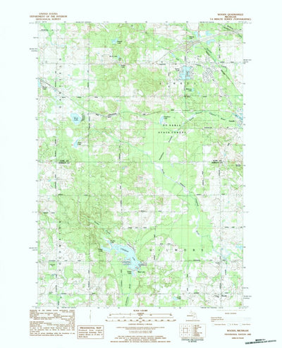 United States Geological Survey Woods, MI (1983, 25000-Scale) digital map