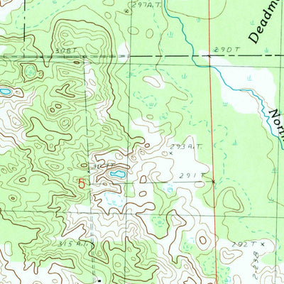 United States Geological Survey Woods, MI (1983, 25000-Scale) digital map