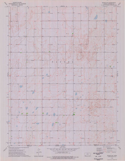 United States Geological Survey Woods SW, KS (1974, 24000-Scale) digital map