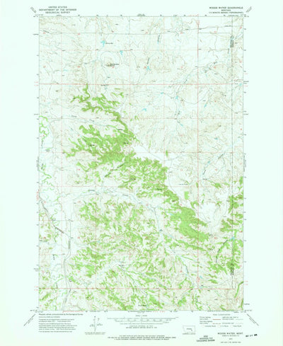 United States Geological Survey Woods Water, MT (1972, 24000-Scale) digital map
