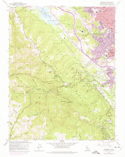 United States Geological Survey Woodside, CA (1961, 24000-Scale) digital map