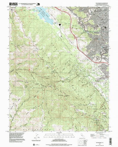 United States Geological Survey Woodside, CA (1997, 24000-Scale) digital map