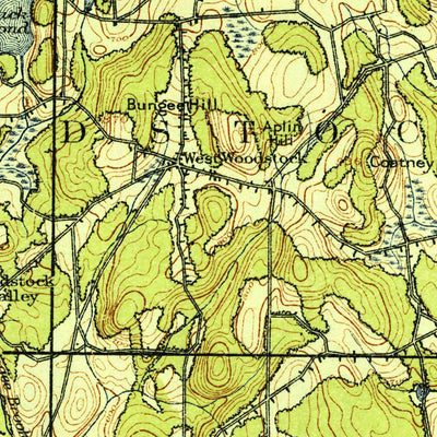 United States Geological Survey Woodstock, CT (1921, 62500-Scale) digital map