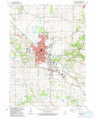 United States Geological Survey Woodstock, IL (1992, 24000-Scale) digital map