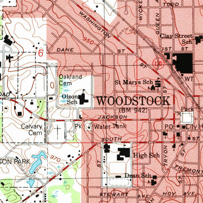 United States Geological Survey Woodstock, IL (1992, 24000-Scale) digital map