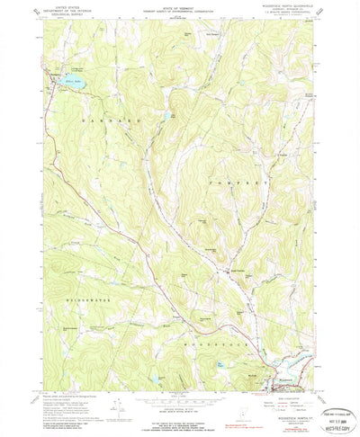 United States Geological Survey Woodstock North, VT (1966, 24000-Scale) digital map
