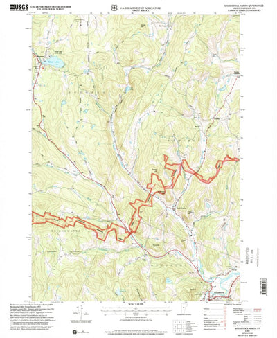 United States Geological Survey Woodstock North, VT (1997, 24000-Scale) digital map