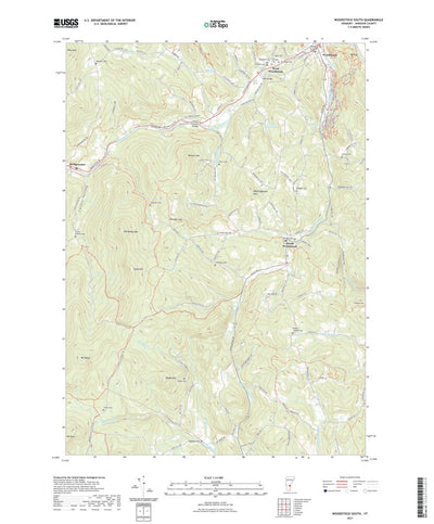 United States Geological Survey Woodstock South, VT (2021, 24000-Scale) digital map