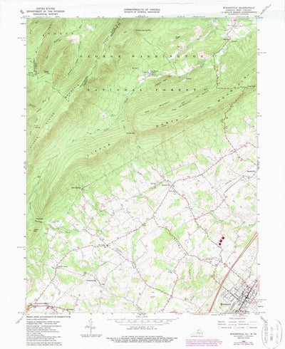 United States Geological Survey Woodstock, VA-WV (1966, 24000-Scale) digital map
