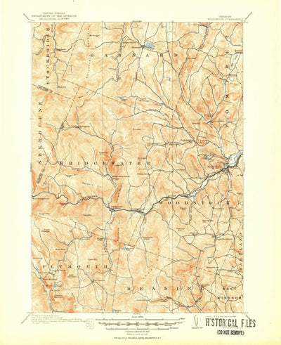 United States Geological Survey Woodstock, VT (1913, 62500-Scale) digital map